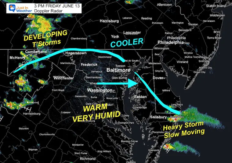 June 13 weather storm radar Friday afternoon