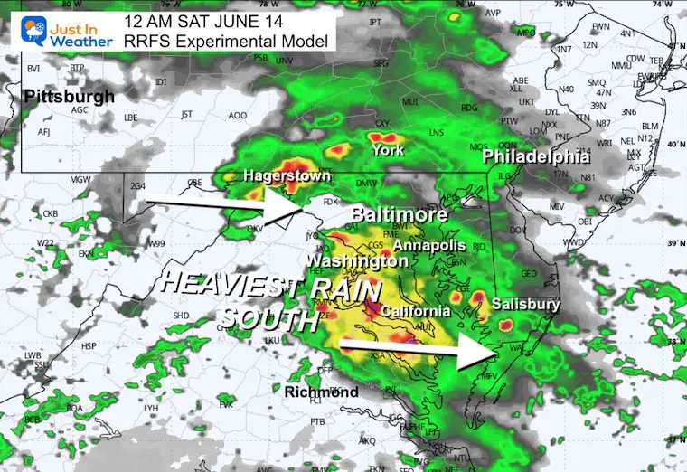 June 13 weather storm radar forecast midnight