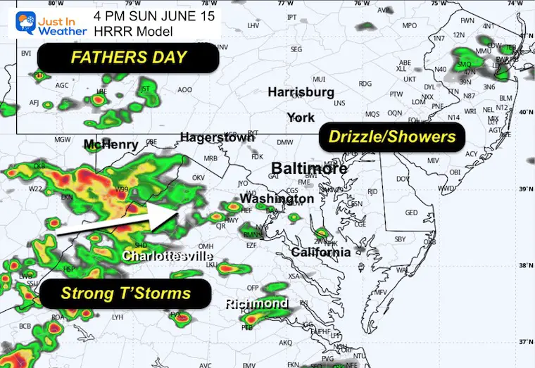 June 15 weather rain Sunday afternoon