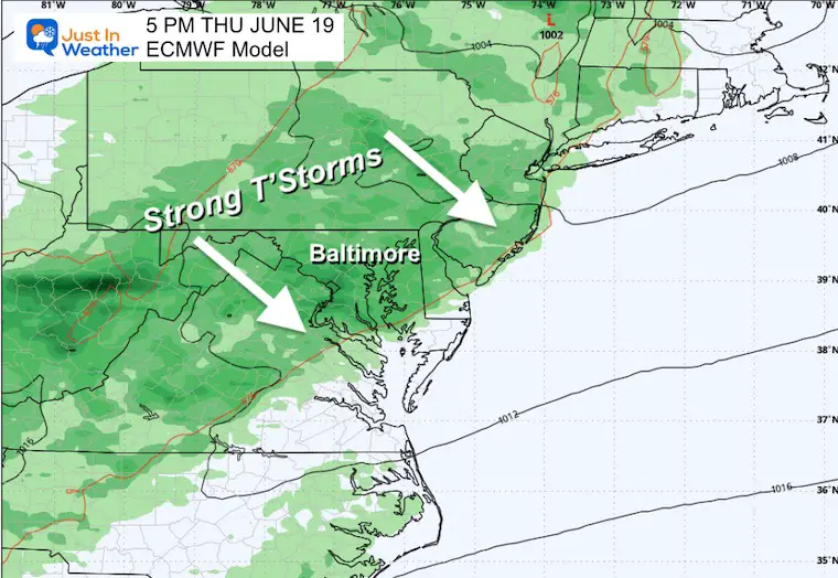 June 16 weather rain storm forecast Thursday