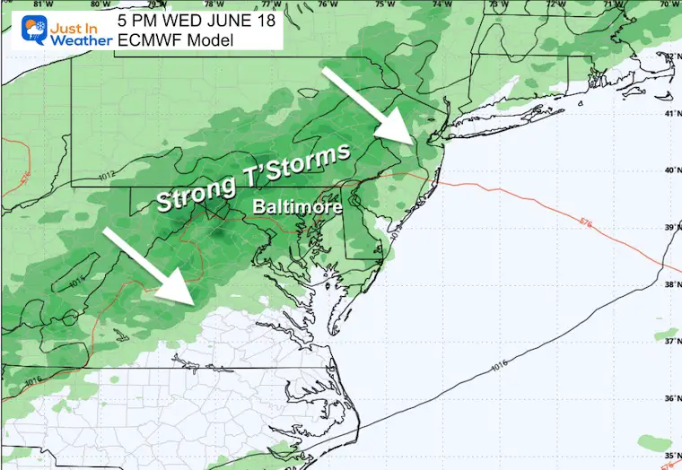 June 16 weather rain storm forecast Wednesday