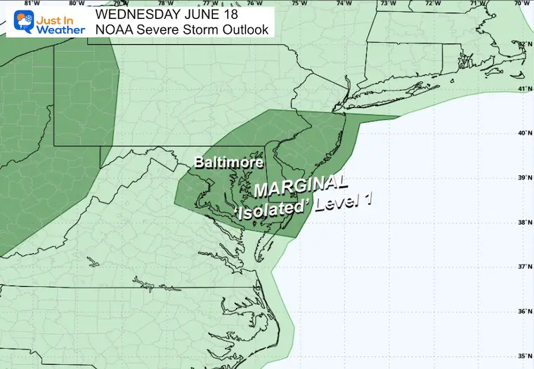 June 17 NOAA Severe Storm Risk Wednesday