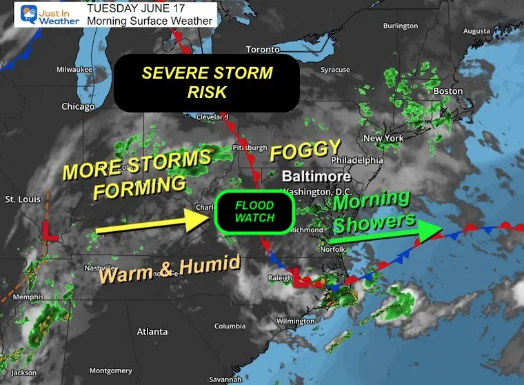 June 17 weather storm Tuesday morning