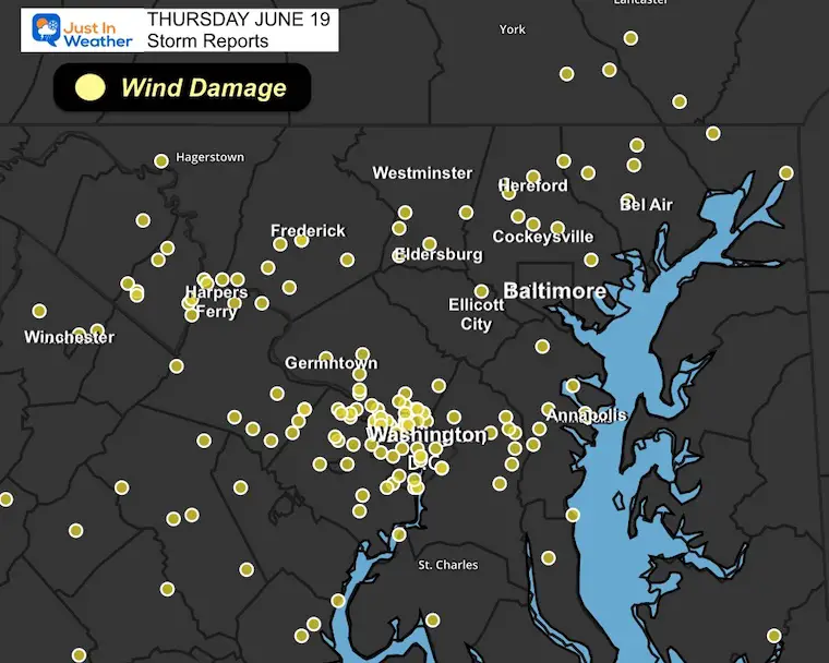 June 19 storm reports Thursday