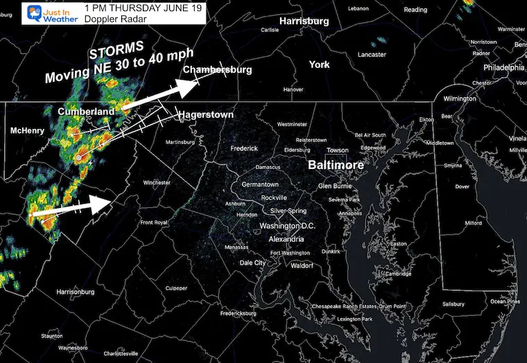 June 19 weather storm doppler radar 1 PM