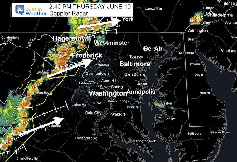 June 19 storm radar Thursday afternoon 240 pm