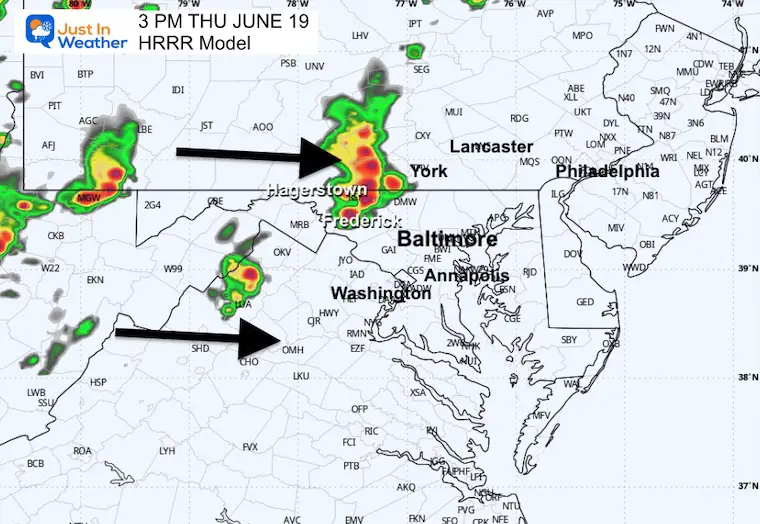June 19 weather storm forecast radar 3 PM