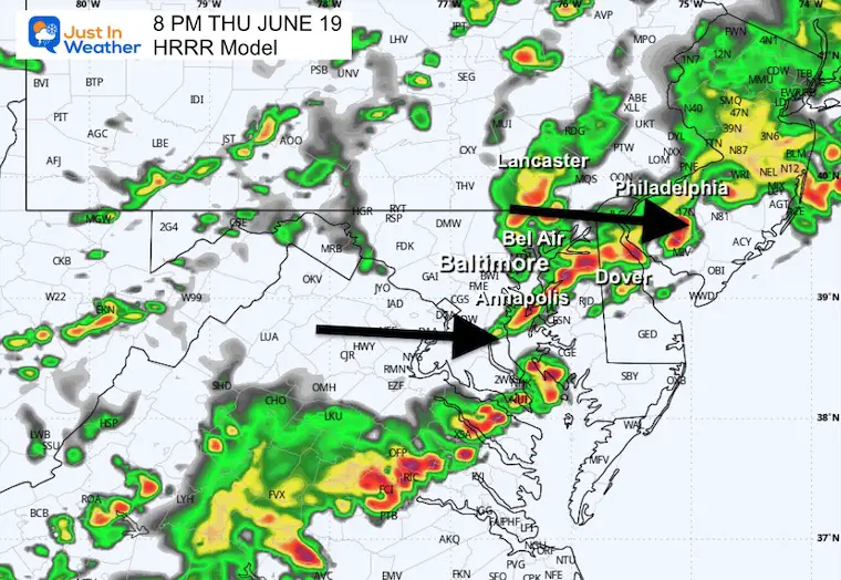 June 19 weather storm forecast radar 8 PM