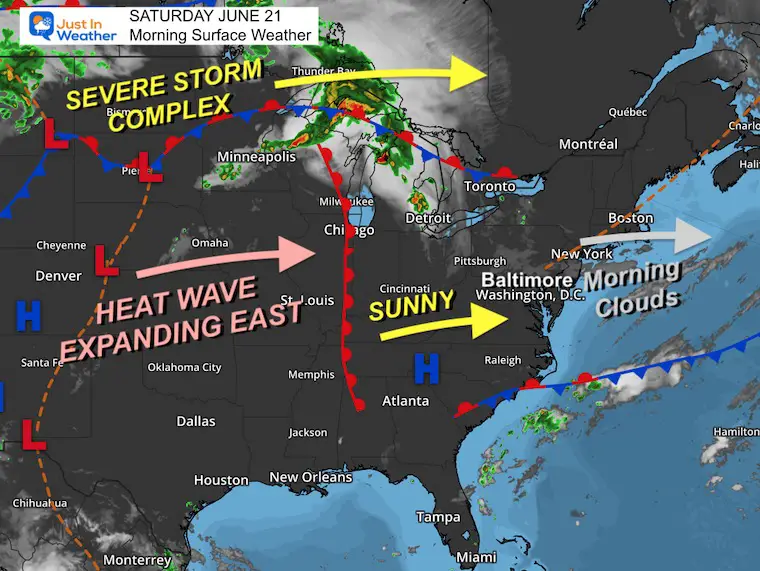 June 21 weather Saturday morning
