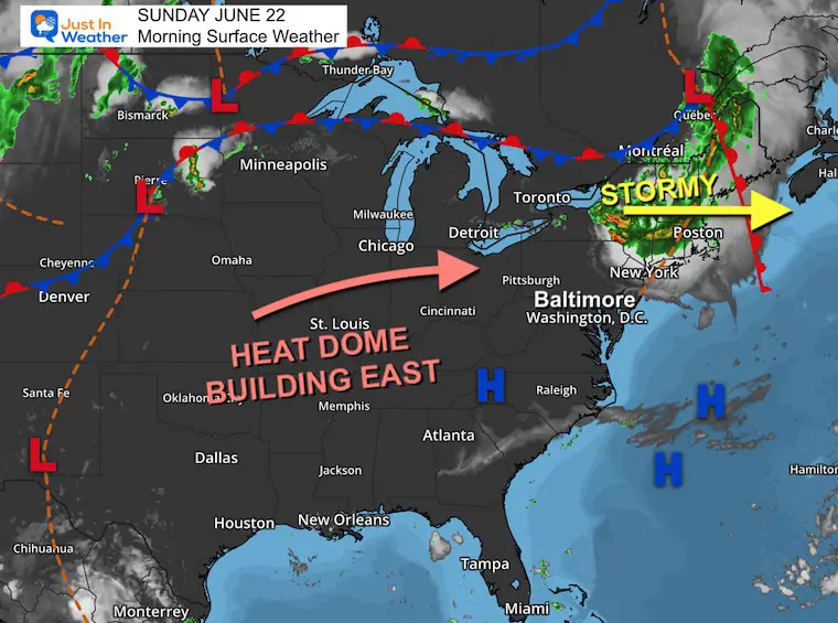 June 22 weather Sunday morning