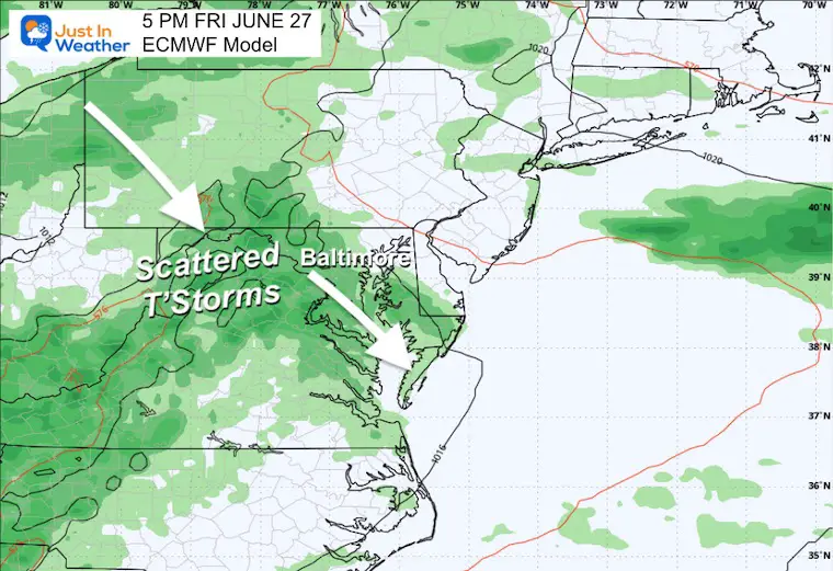 June 23 weather storm forecast Friday