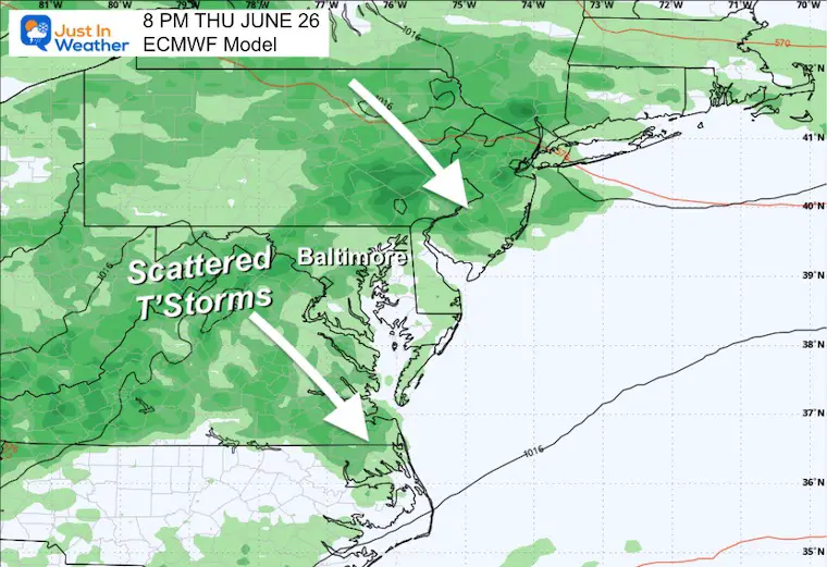 June 23 weather storm forecast Thursday