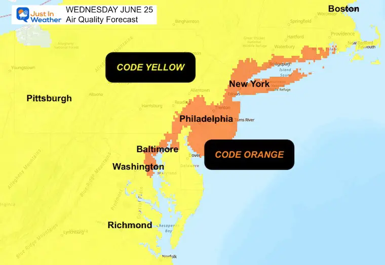 June 25 air quality alert code orange