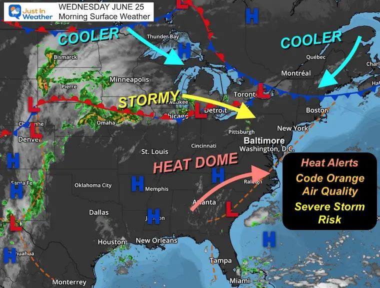 June 25 weather Wednesday morning