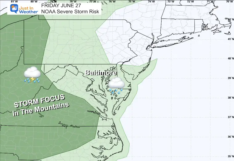 June 27 weather NOAA Severe Storm Risk Friday