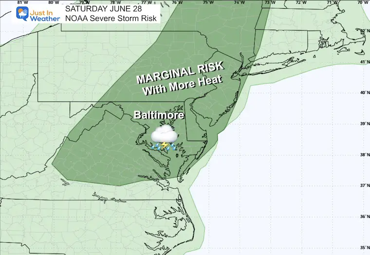 June 27 weather NOAA Severe Storm Risk Saturday