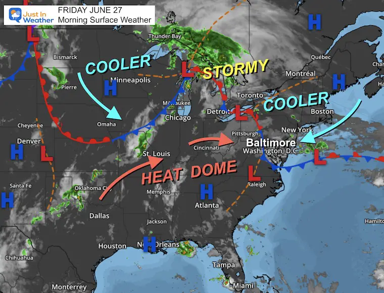 June 27 weather storm and heat dome Friday