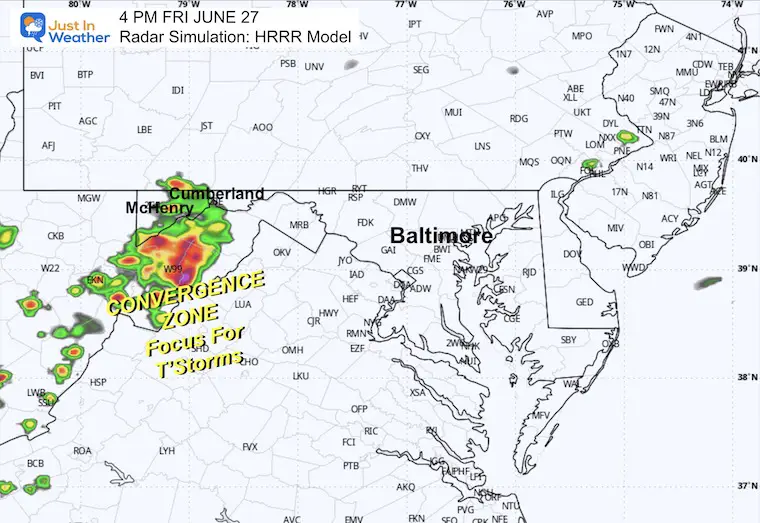 June 27 weather storm radar Friday afternoon