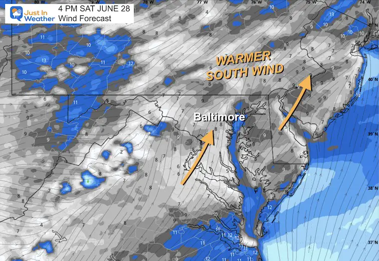 June 27 weather wind forecast Saturday