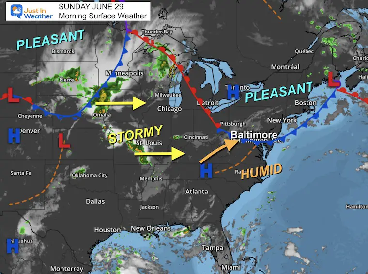 June 29 weather heat storm Sunday morning
