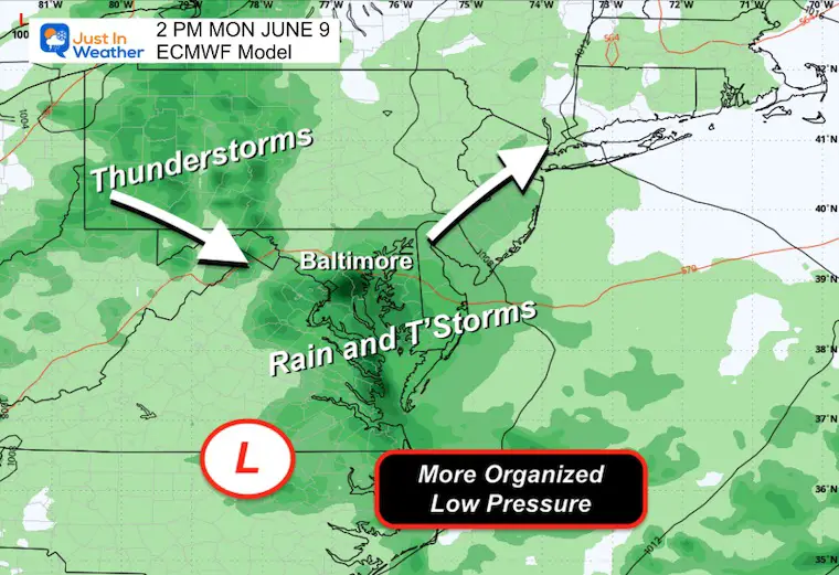 June 3 weather thunderstorms Monday afternoon
