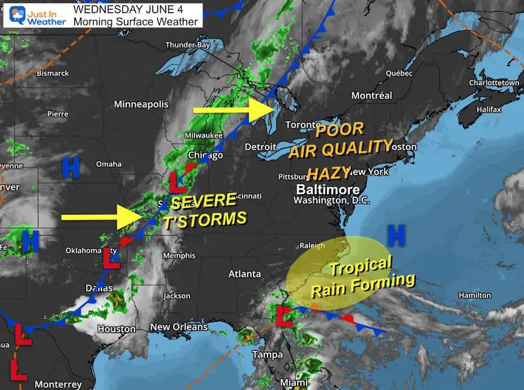 June 4 weather smoke storm Wednesday morning