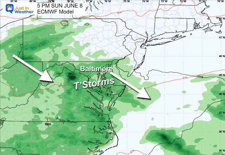 June 5 weather rain forecast Sunday