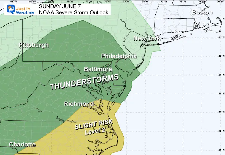 June 6 weather NOAA Severe Storm Outlook Sunday