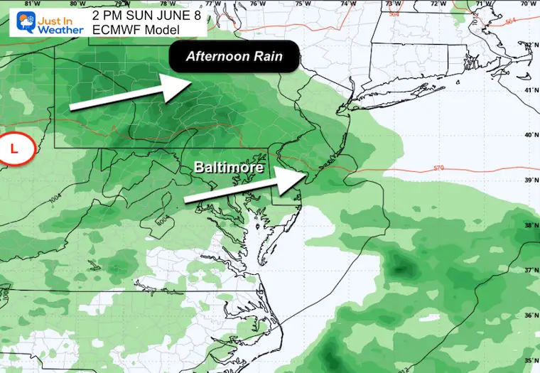 June 6 weather rain Sunday afternoon