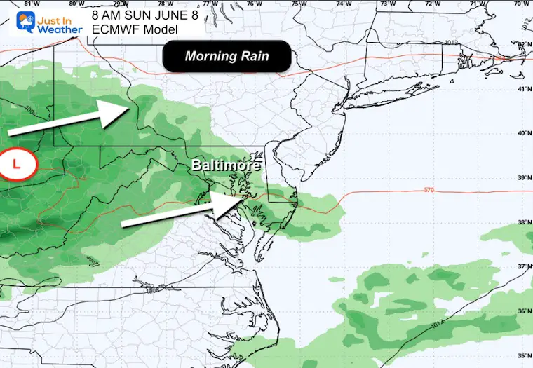 June 6 weather rain Sunday morning