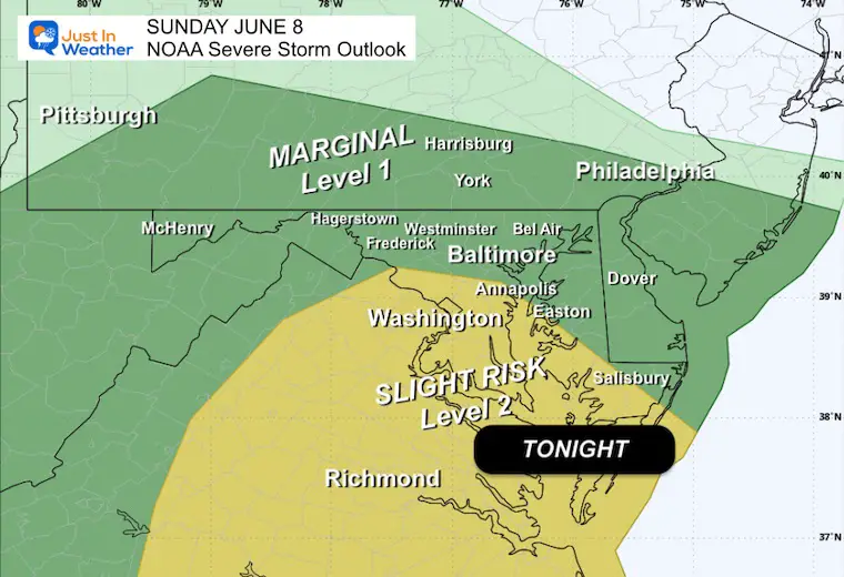 June 8 weather NOAA Severe Storm Outlook Sunday