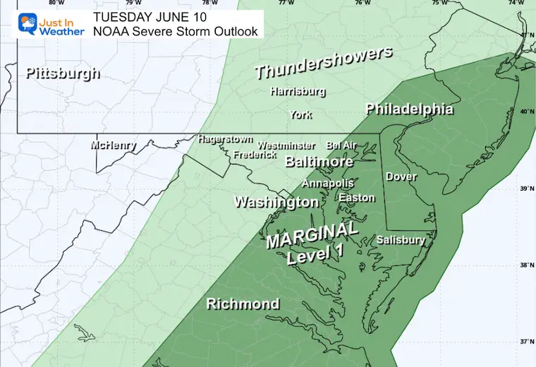 June 8 weather NOAA Severe Storm Outlook Tuesday