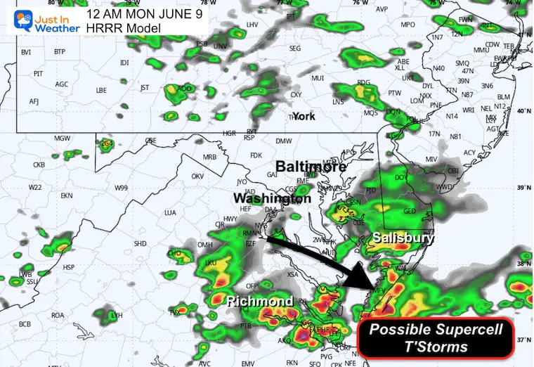 June 8 weather radar simulation midnight