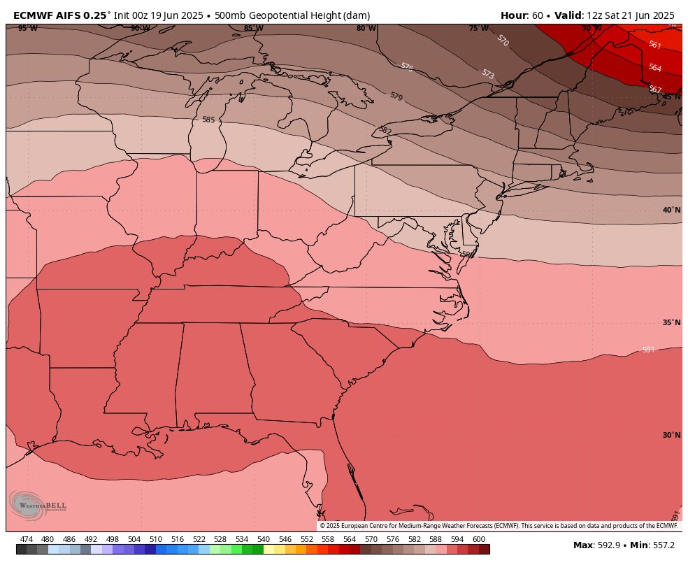 June 19 weather jet stream heat dome forecast