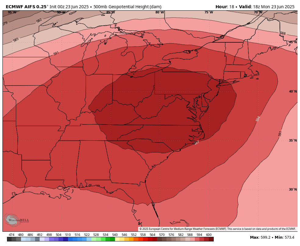 June 23 Heat Dome forecast Monday to Sunday