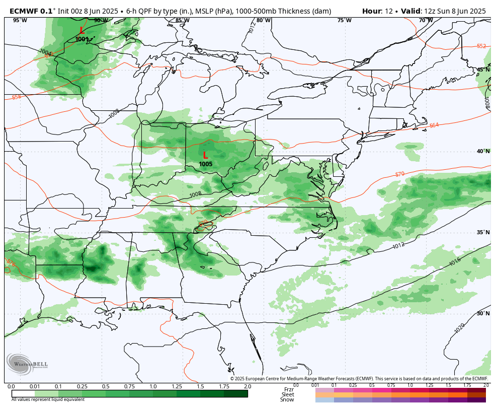 June 8 weather rain storm Sunday to Wednesday