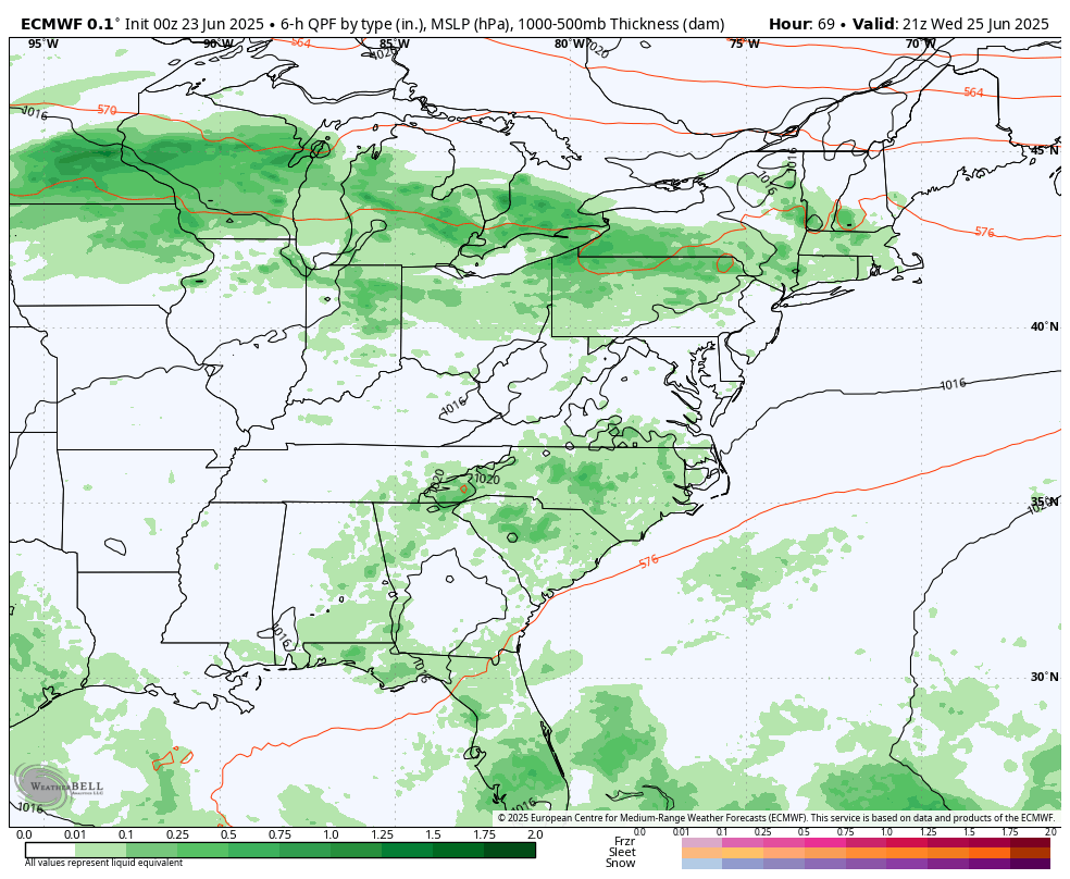 June 23 weather storm forecast Wednesday to Saturday