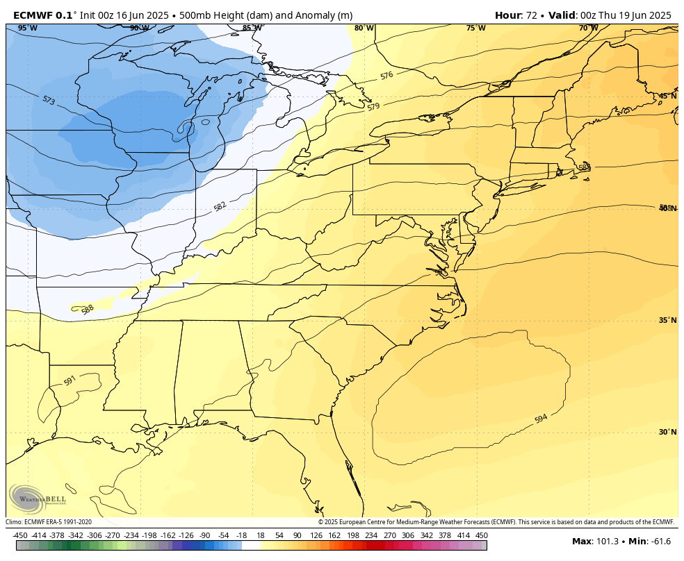 June 16 weather jet stream heat wave forecast