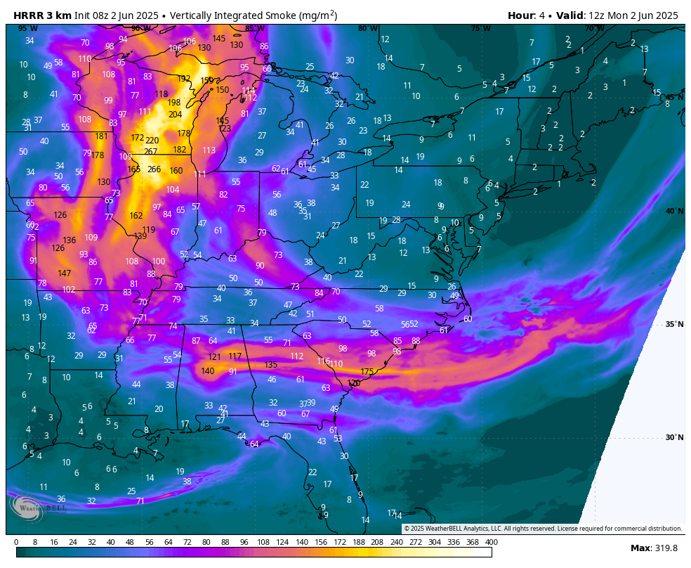 June 2 weather smoke forecast Monday