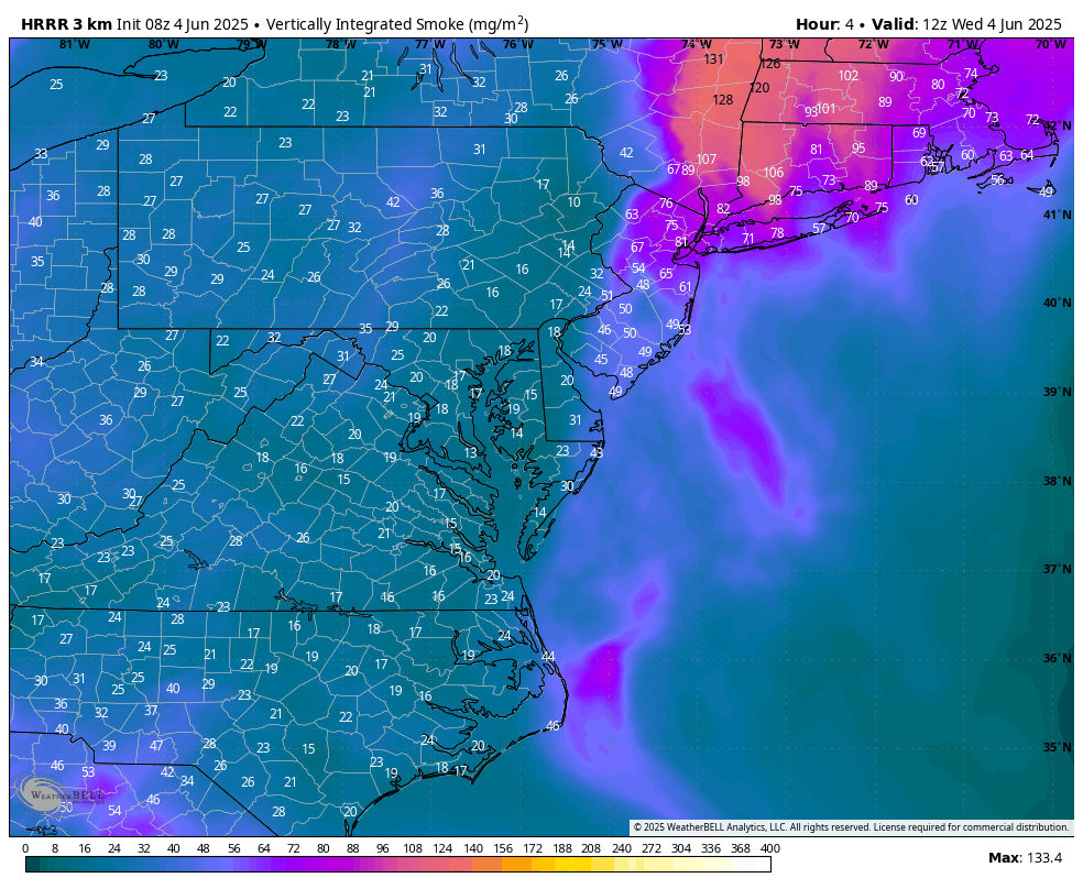 June 4 weather smoke forecast Wednesday