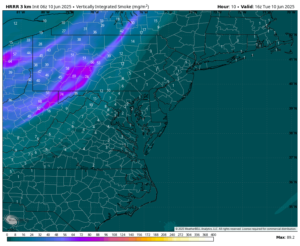June 10 smoke forecast Tuesday