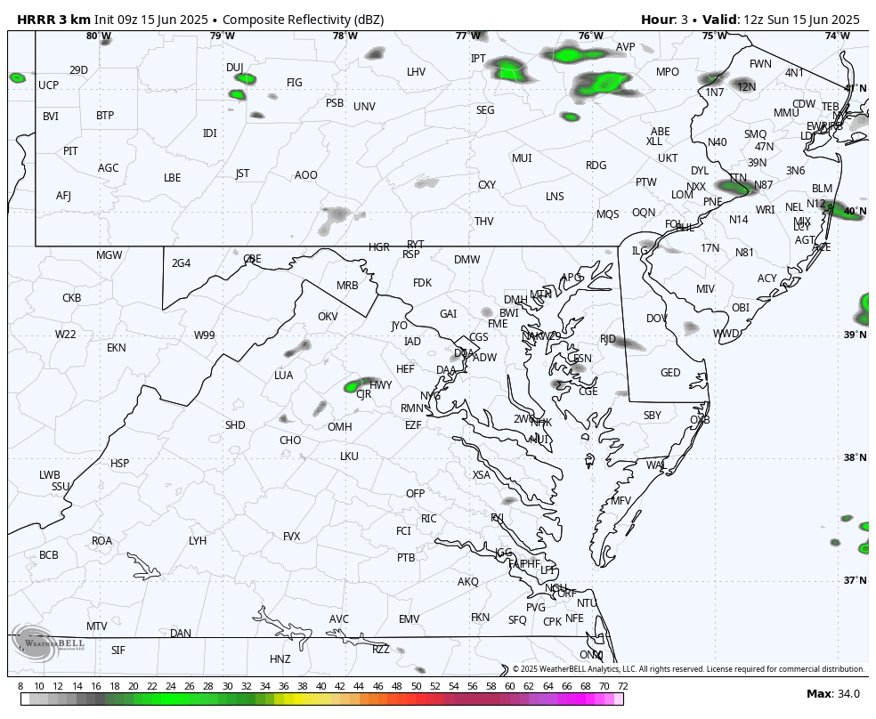 June 15 weather rain forecast Sunday