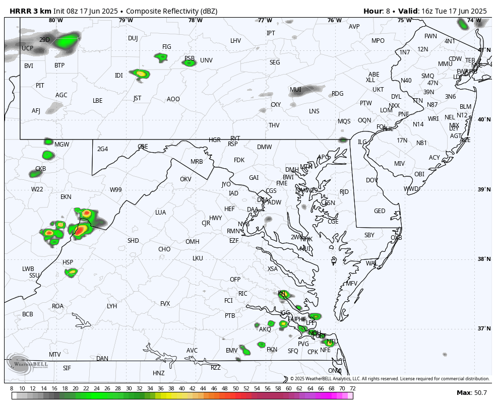June 17 weather forecast radar storm Tuesday