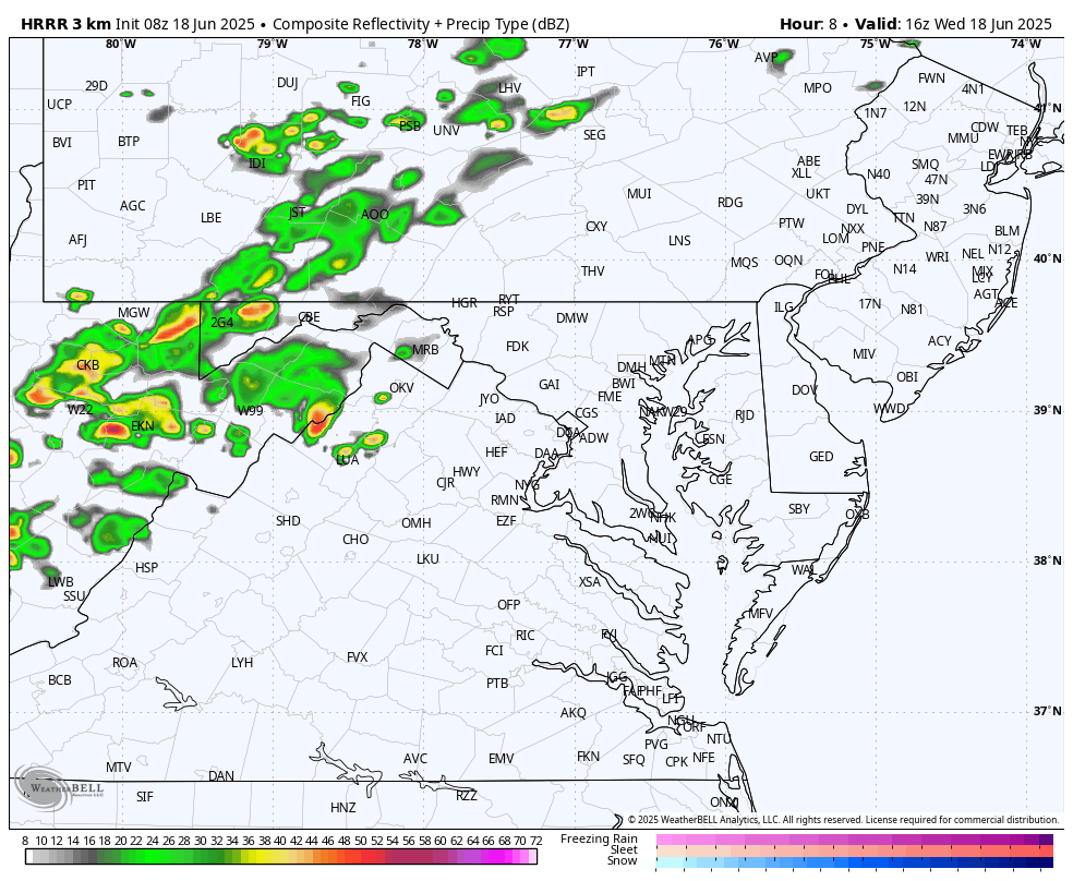 June 18 weather storm radar Wednesday