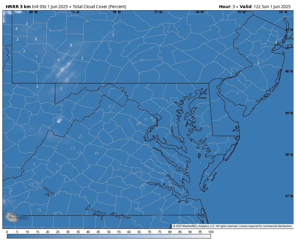 June 1 weather cloud forecast Sunday