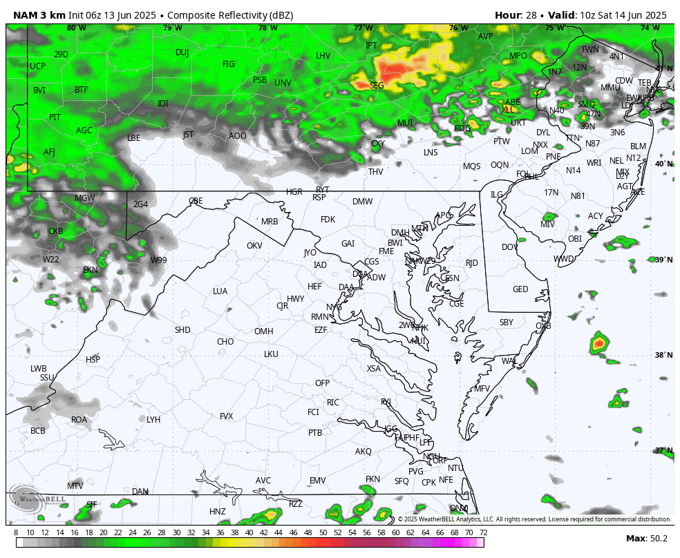 June 13 weather rain storm radar Saturday