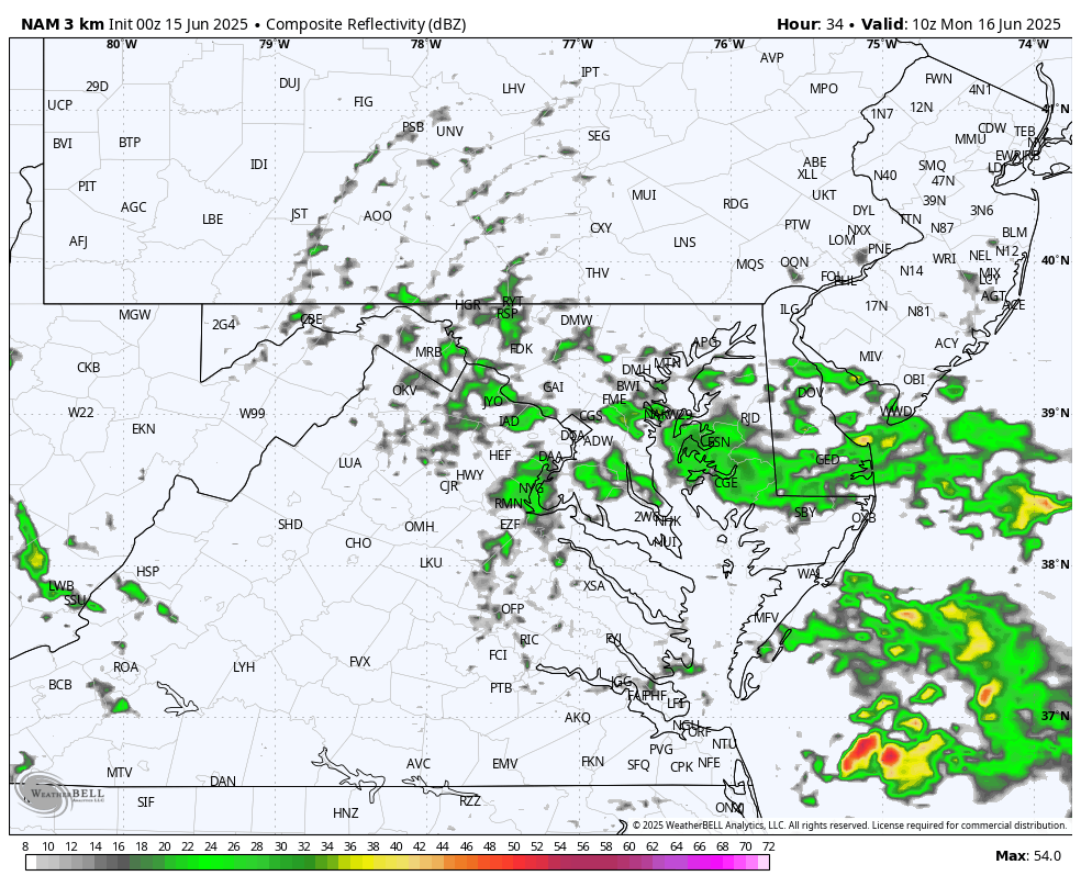 June 15 weather rain forecast Monday