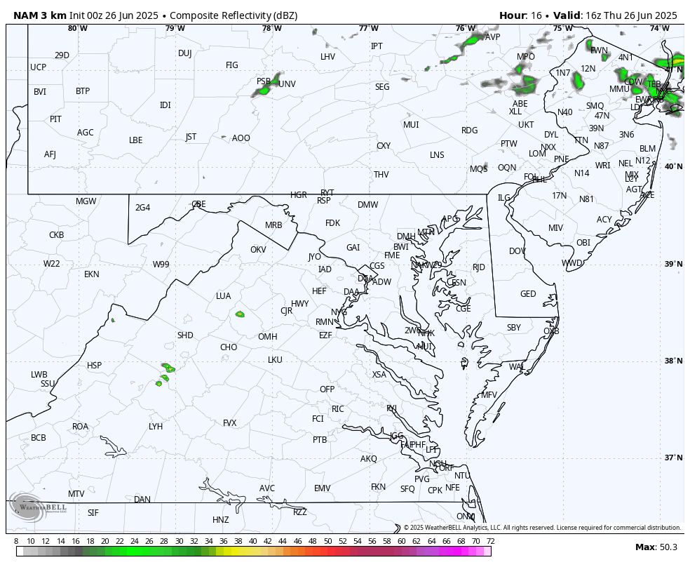 June 26 weather radar forecast Thursday