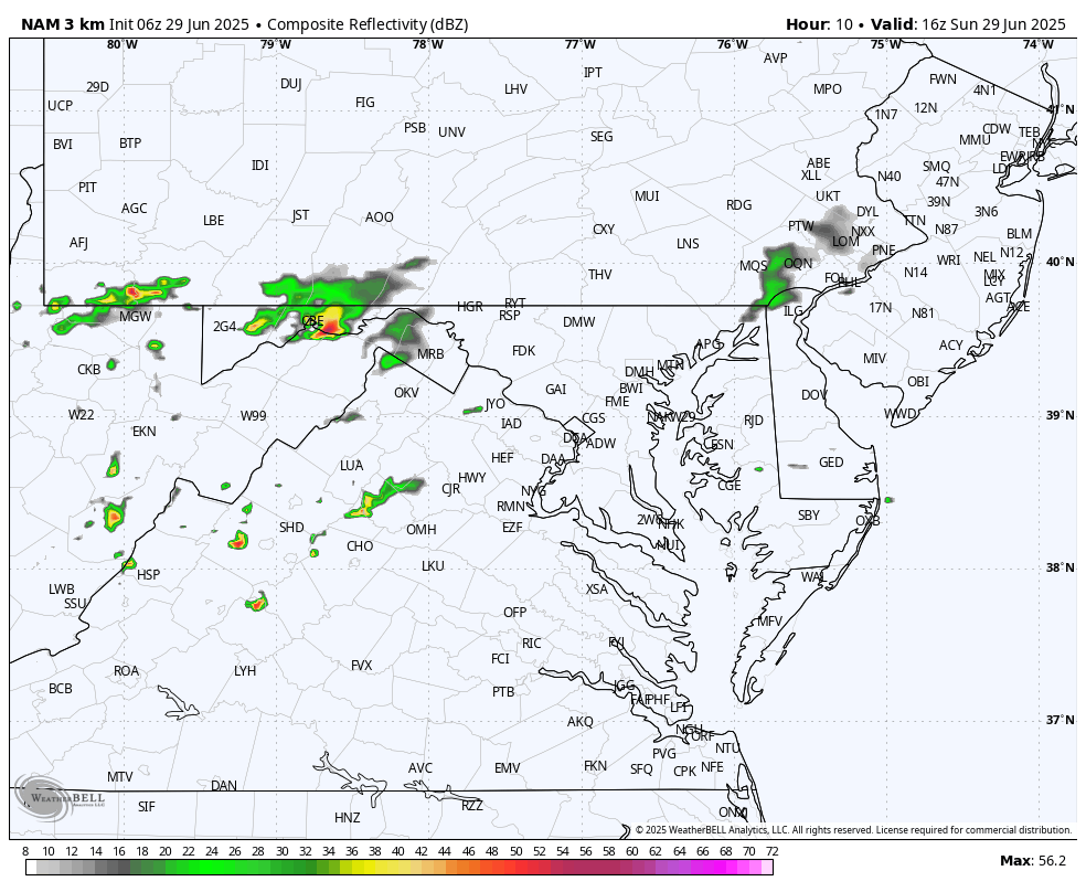 June 29 weather storm radar forecast Sunday