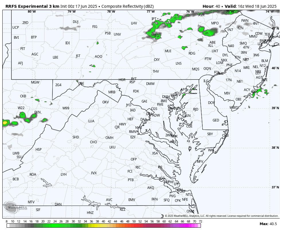 June 17 weather storm radar Wednesday